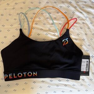 Peloton Speed Up Strappy Rainbow Sports Bra NWT